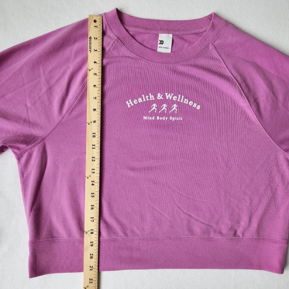 All In Motion Health And Wellness Sweatshirt Long Sleeve Purple Cute Cozy Large - Picture 14 of 16